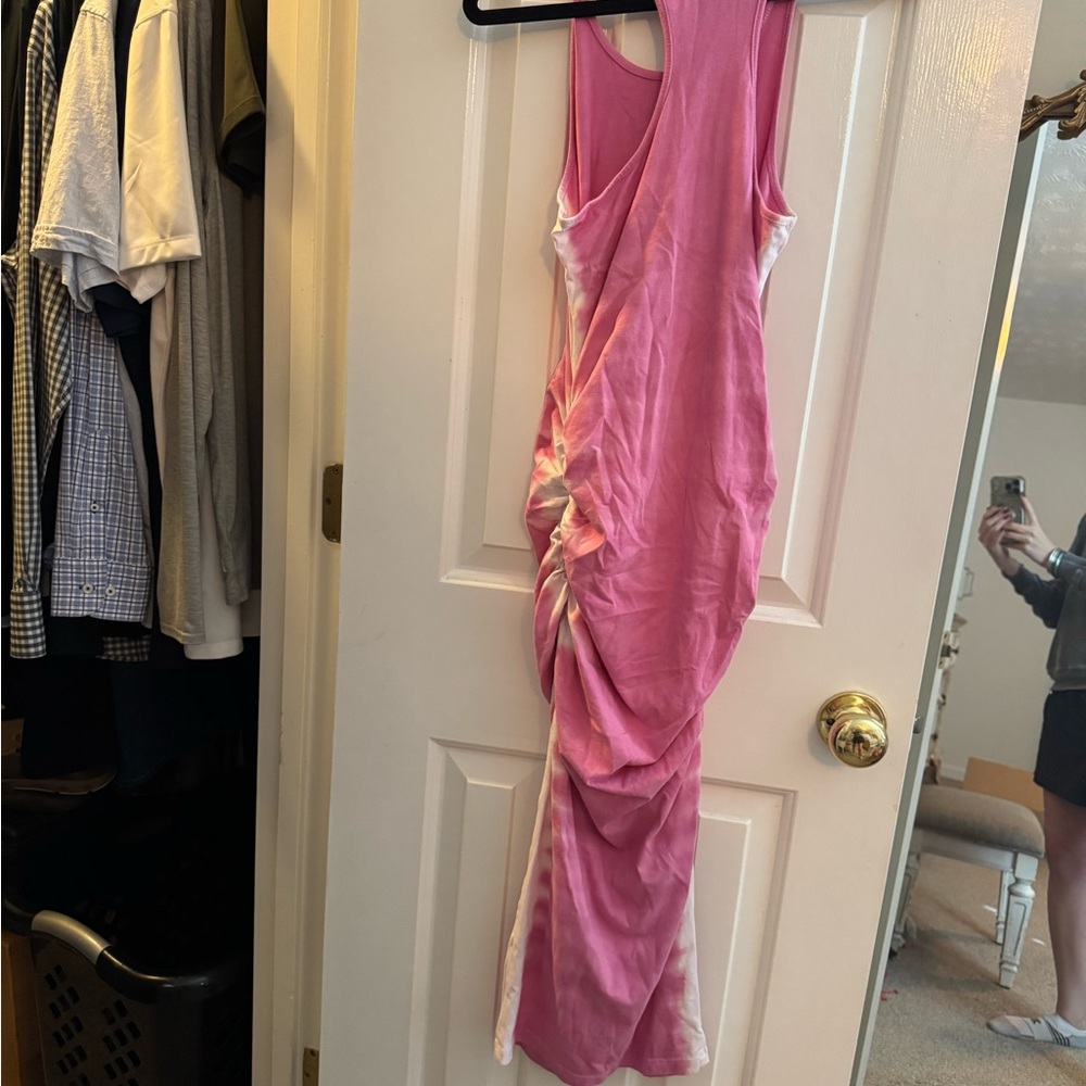 Michael Stars Los Angeles Midi Tank Dress Pink Tye Dye Small - Picture 5 of 7